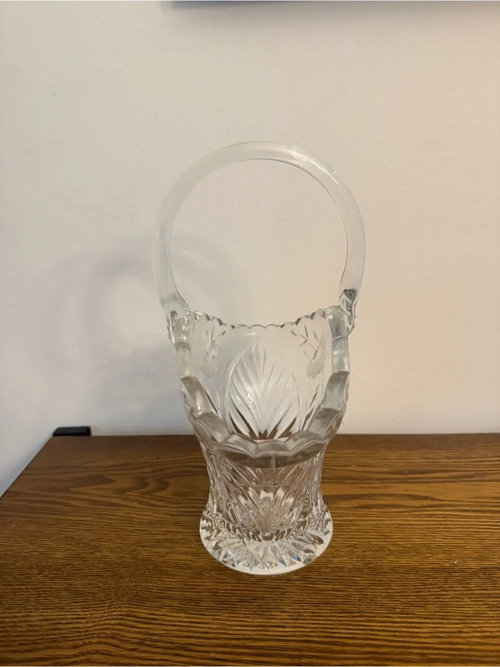 Vintage Princess House Crystal Heritage Romance Collection Handled Flower Basket